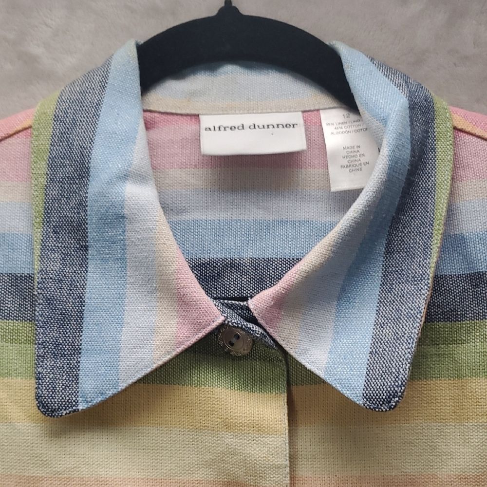 ALFRED DRUNNER | 12 WOMEN'S | JACKET BUTTON DOWN SHIRT  in RAINBOW 19232 29961 - Picture 8 of 16